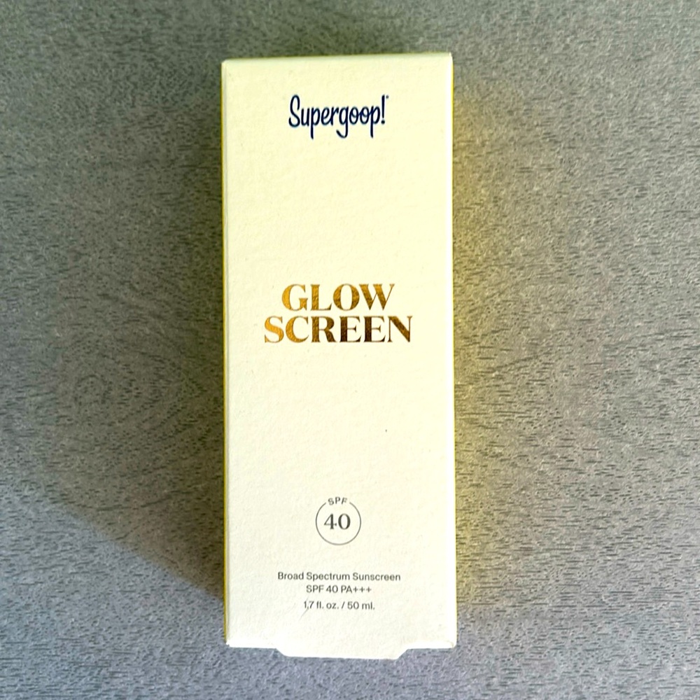 Never opened 1.7 oz supergoop glow screen spf 40 highlighter and primer